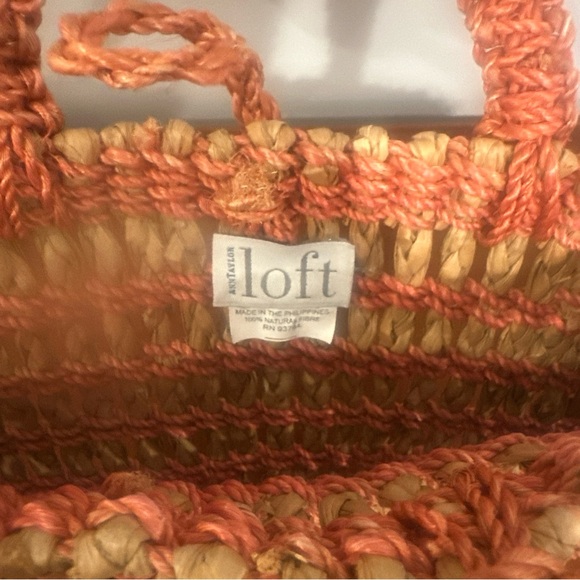 Straw Raffia Small Tote Spring Summer Ann Taylor Loft - Picture 6 of 10